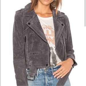Blank NYC gray suede moto jacket